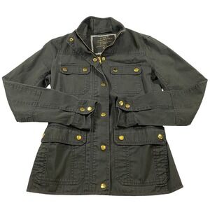 J.Crew Relaxed Boyfriend Field Jacket Barn Chore Charcoal Grey Gold Hardware XXS